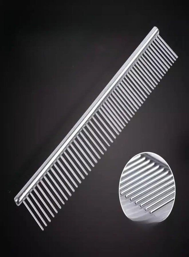 PET FUN مشط الحيوانات الأليفة PET FUN® المصنوع من الفولاذ المقاوم للصدأ للكلاب والقطط - أداة فك التشابك والتزيين - مشط احترافي مزدوج الجوانب لإزالة الشعر المتساقط والعقد والتشابك - آمن ومتين لجميع أنواع شعر الحيوانات الأليفة - Image 5